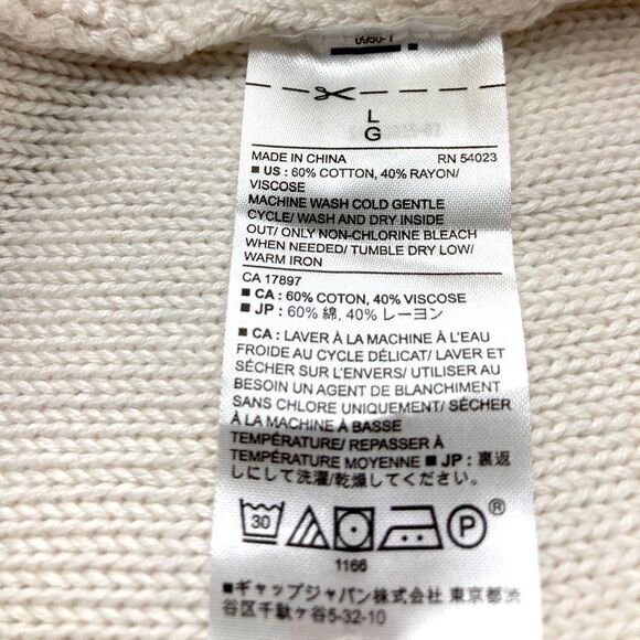 NWT Banana Republic Women’s Cable Knit White Sweater Size L - Picture 7 of 8